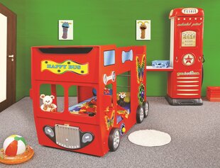 Двухъярусная кровать с матрасами Happy Bus, красная цена и информация | Plastiko Детская мебель | pigu.lt