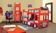 Dviaukštė lova su čiužiniais Fire Truck Double 90x190 cm, raudona kaina ir informacija | Vaikiškos lovos | pigu.lt