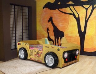Lova su čiužiniu Safari, 90x190 cm, geltona kaina ir informacija | Vaikiškos lovos | pigu.lt
