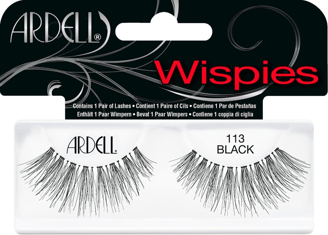 Priklijuojamos blakstienos Ardell Wispies 113 Black Duo Glue, 1 pora цена и информация | Priklijuojamos blakstienos, blakstienų rietikliai | pigu.lt