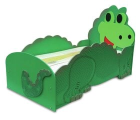 Lova su čiužiniu Dino Big, 90x200 cm, žalia kaina ir informacija | Vaikiškos lovos | pigu.lt
