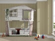 Dviaukštė lova-namelis su čiužiniu Tree House, balta цена и информация | Vaikiškos lovos | pigu.lt