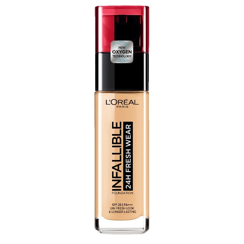 Makiažo pagrindas L'Oreal Paris Infallible 24h Fresh 200 Gold Sand 30 ml, 120 Vanilla kaina ir informacija | Makiažo pagrindai, pudros | pigu.lt