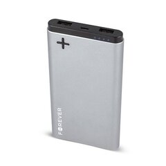 Nešiojama išorinė baterija Forever PTB-04S, 8000 mAh, skirta įrenginiams LED / USB 2A, sidabrinės spalvos kaina ir informacija | Atsarginiai maitinimo šaltiniai (power bank) | pigu.lt