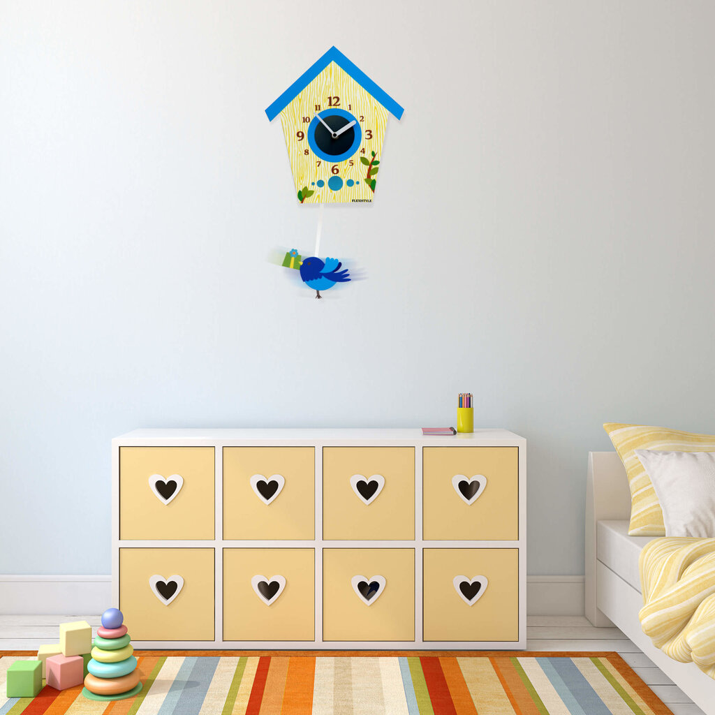 Sieninis laikrodis su švytuokle Siūbuojantis paukštukas цена и информация | Laikrodžiai | pigu.lt