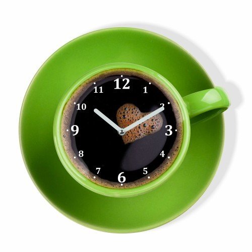 Sieninis laikrodis su spauda Kavos puodelis цена и информация | Laikrodžiai | pigu.lt