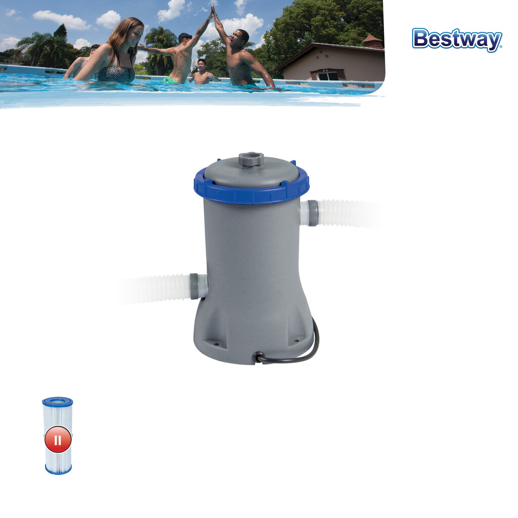 Baseino filtras su pompa Bestway Flowclear, 2006 l/val. kaina ir informacija | Baseinų filtrai | pigu.lt