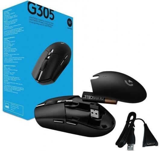 Logitech G305 EWR2, juoda kaina ir informacija | Pelės | pigu.lt