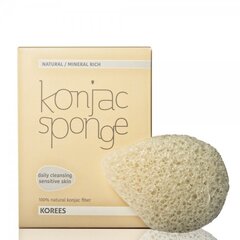 Veido kempinėlė Korees Konjac Sponge 1 vnt., balta kaina ir informacija | Veido prausikliai, valikliai | pigu.lt