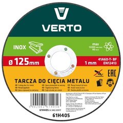 Metalo pjovimo diskas, 125 x 1,0 x 22,2 mm kaina ir informacija | Sodo technikos dalys | pigu.lt