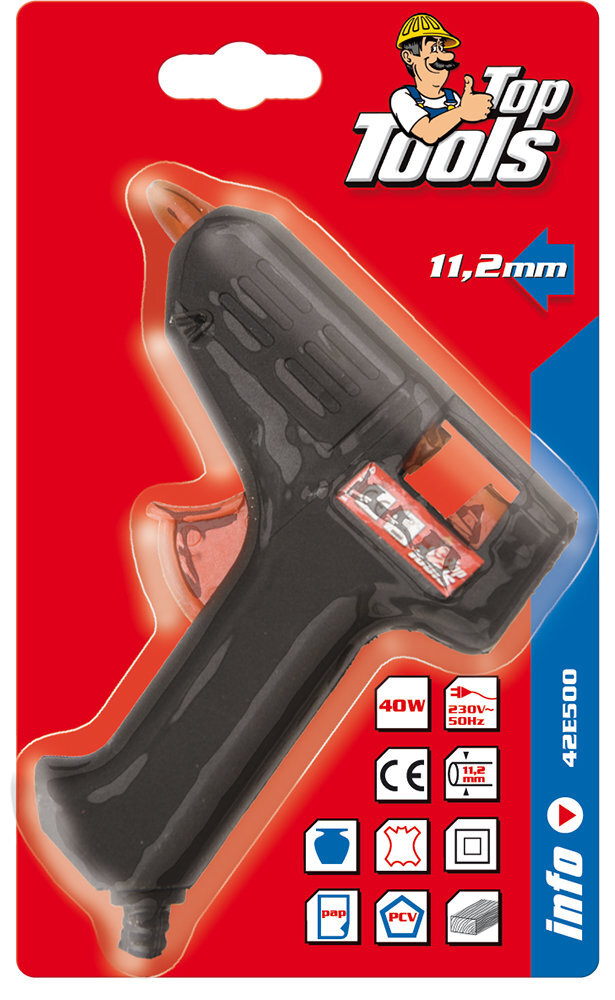 Klijų pistoletas TOP TOOLS, 40 W kaina ir informacija | Mechaniniai įrankiai | pigu.lt