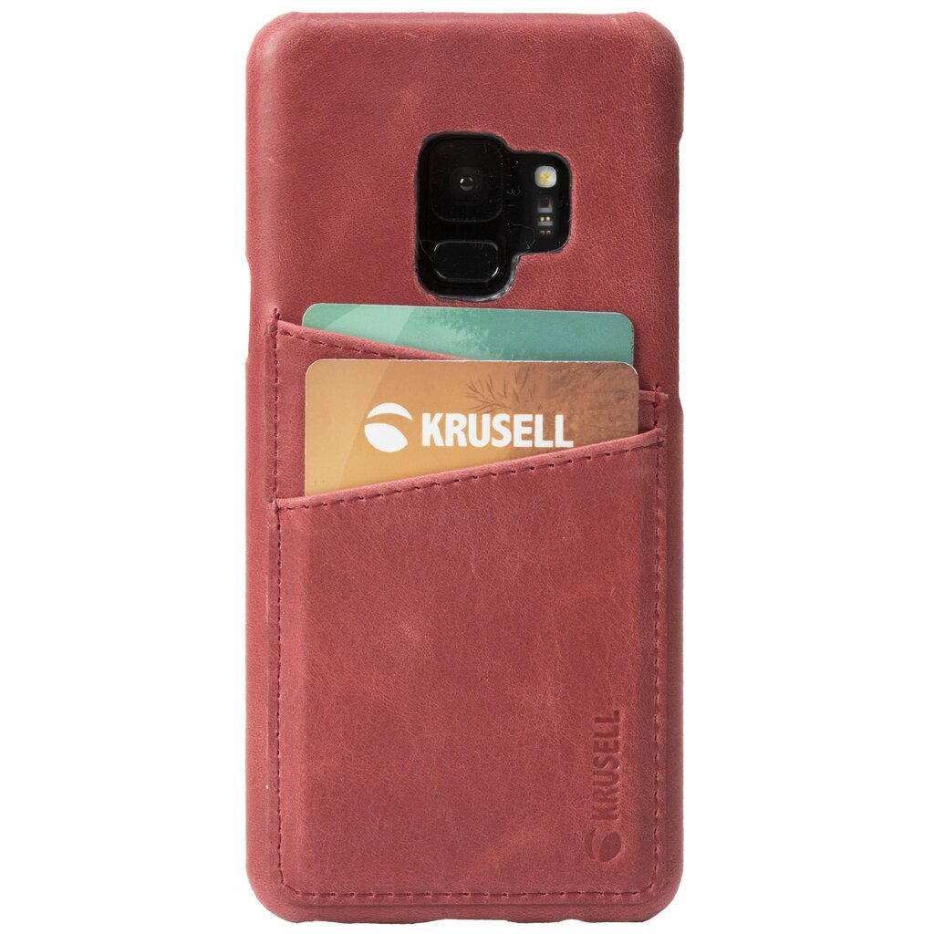 Krusell Sunne 2 Card Cover, skirtas Samsung Galaxy S9, raudonas kaina ir informacija | Telefono dėklai | pigu.lt