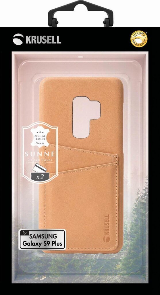 Krusell Sunne 2 Card Cover, skirtas Samsung Galaxy S9+, rudas kaina ir informacija | Telefono dėklai | pigu.lt