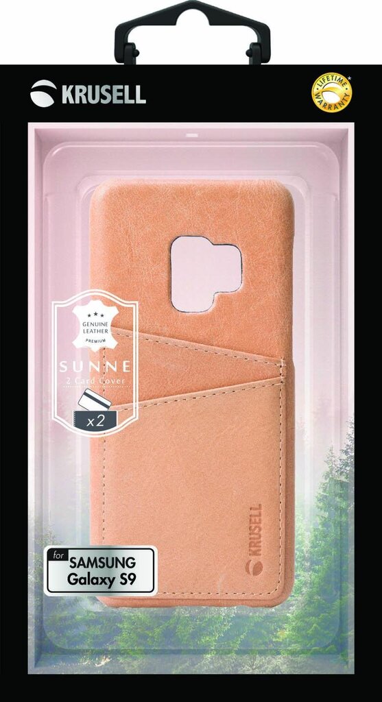 Krusell Sunne 2 Card Cover, skirtas Samsung Galaxy S9, smėlio kaina ir informacija | Telefono dėklai | pigu.lt