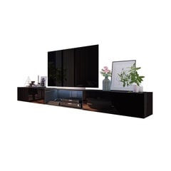 TV staliukas Larka 300 cm, juodas kaina ir informacija | TV staliukai | pigu.lt