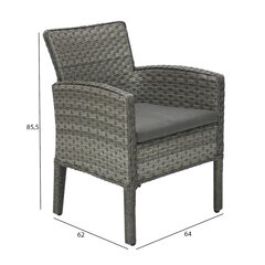 Кресло Geneva, серое цена и информация | Садовые стулья, кресла, пуфы | pigu.lt
