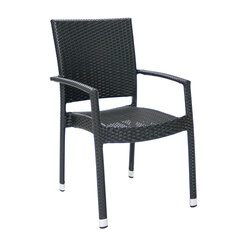Стул Wicker 3, черный цена и информация | Садовые стулья, кресла, пуфы | pigu.lt