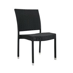 Lauko kėdė Home4You Wicker-3, juoda kaina ir informacija | Lauko kėdės, foteliai, pufai | pigu.lt