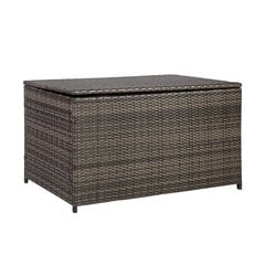 Ящик для подушек WICKER 140x80x65см, стальная рама с пластиковым плетением, цвет: темно-коричневый цена и информация | Тумба с ящиками Versa | pigu.lt