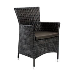 Lauko fotelis Wicker-1, tamsiai rudas kaina ir informacija | Lauko kėdės, foteliai, pufai | pigu.lt