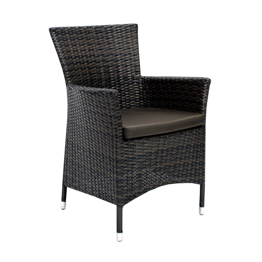 Lauko fotelis Wicker-1, tamsiai rudas цена и информация | Lauko kėdės, foteliai, pufai | pigu.lt