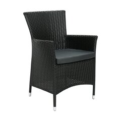 Стул WICKER-1 61x58xH86cм, чёрный цена и информация | Садовые стулья, кресла, пуфы | pigu.lt