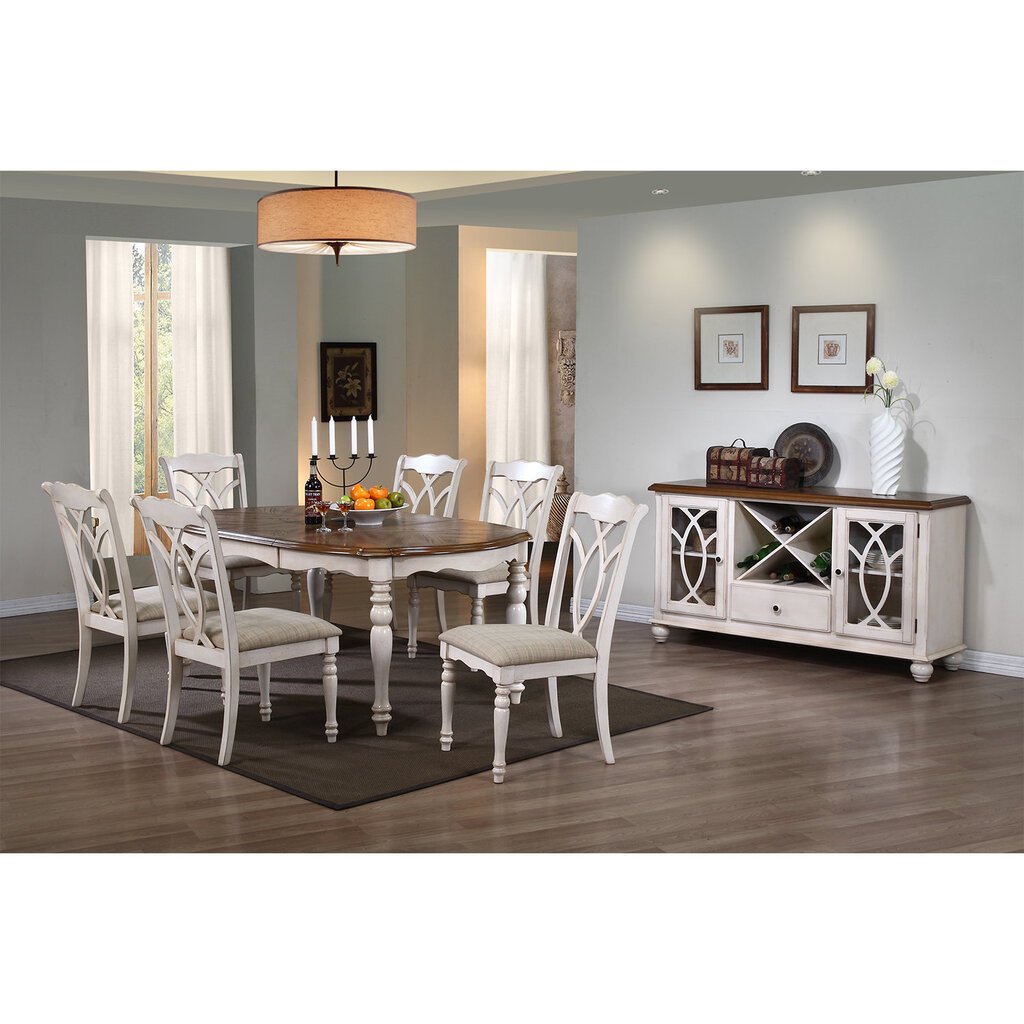 Išskleidžiamas stalas Lily, rudas/baltas kaina ir informacija | Virtuvės ir valgomojo stalai, staliukai | pigu.lt