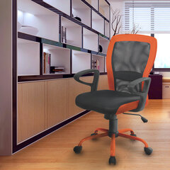 Biuro kėdė Leno, juoda/oranžinė kaina ir informacija | Biuro kėdės | pigu.lt