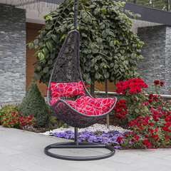 Подвесное кресло Coco, серое/красное цена и информация | Садовые стулья, кресла, пуфы | pigu.lt