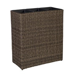 Контейнер для цветов Wicker 77x22xH80см, тёмно-коричневый цена и информация | Вазоны | pigu.lt