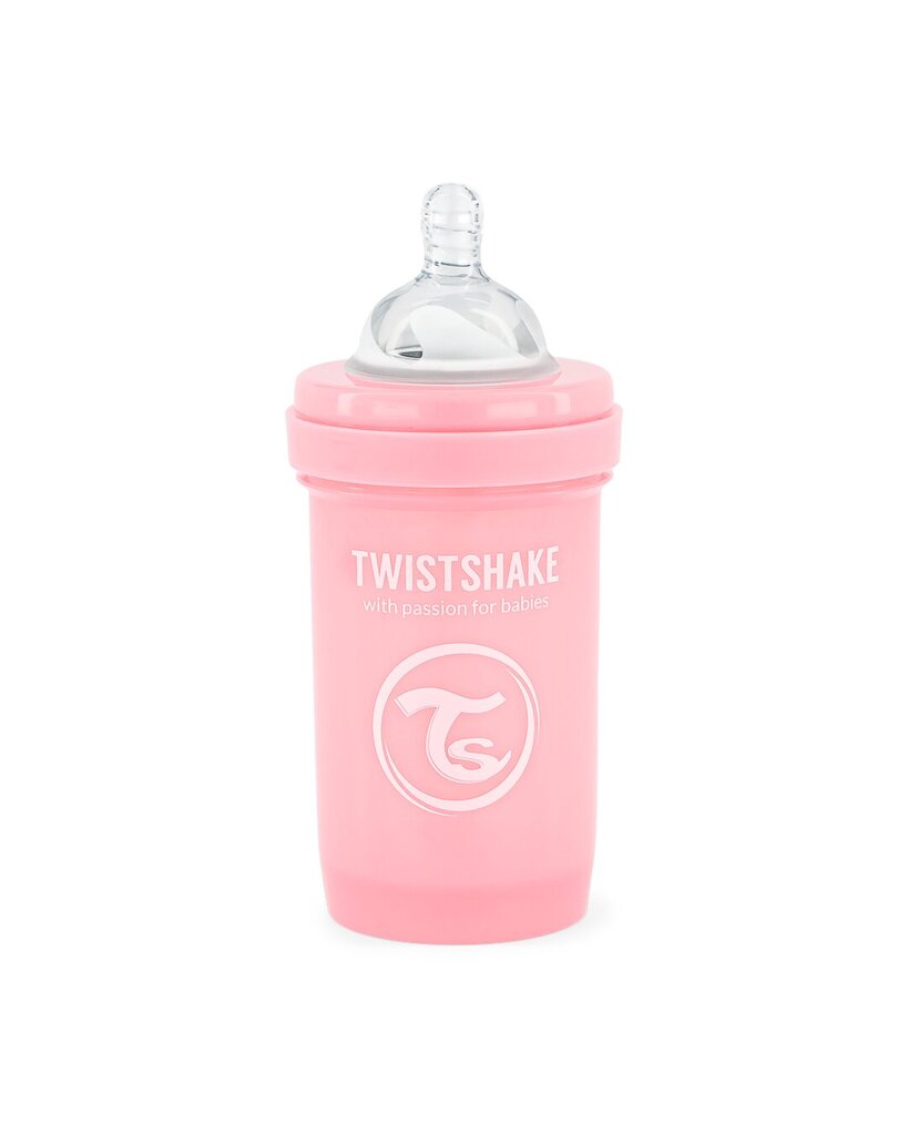 Buteliukas Twistshake Anti-Colic, 180 ml, pastel pink kaina ir informacija | Buteliukai kūdikiams ir jų priedai | pigu.lt