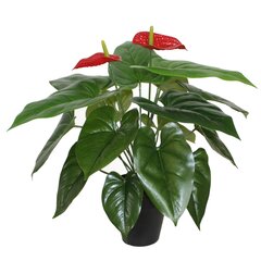 Искусственное растение ANTHURIUM H45см, фламинго, чёрный горшок цена и информация | Искусственные цветы | pigu.lt
