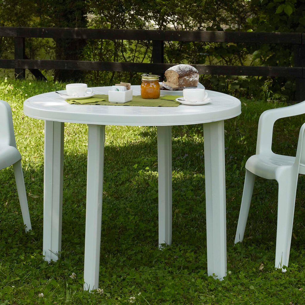 Lauko stalas Tondo, baltas kaina ir informacija | Lauko stalai, staliukai | pigu.lt