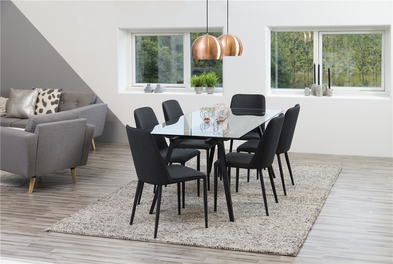 Valgomojo stalas Monti, juodas kaina ir informacija | Virtuvės ir valgomojo stalai, staliukai | pigu.lt