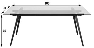 Обеденный стол Monti, черный цена и информация | Кухонные и обеденные столы | pigu.lt