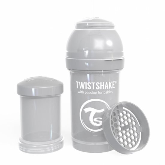 Buteliukas Twistshake Anti-Colic, 180 ml, pastel grey kaina ir informacija | Buteliukai kūdikiams ir jų priedai | pigu.lt