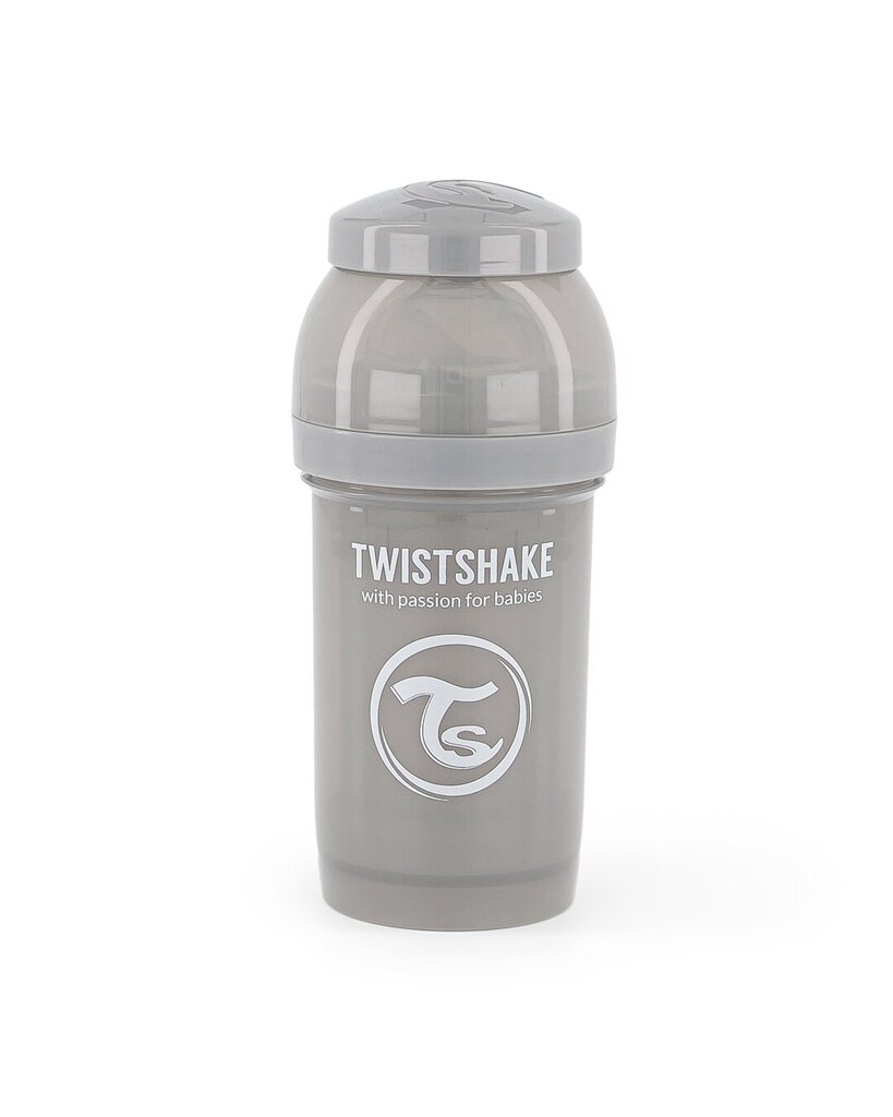 Buteliukas Twistshake Anti-Colic, 180 ml, pastel grey цена и информация | Buteliukai kūdikiams ir jų priedai | pigu.lt