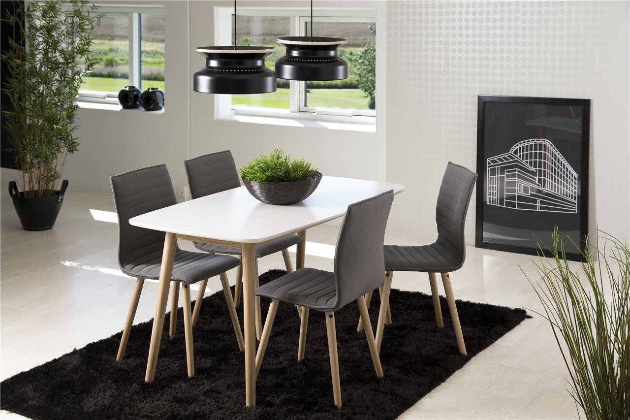 Stalas Nagano, baltas/rudas kaina ir informacija | Virtuvės ir valgomojo stalai, staliukai | pigu.lt