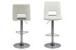 2-jų baro kėdžių komplektas Sylvia, baltas/pilkas kaina ir informacija | Virtuvės ir valgomojo kėdės | pigu.lt