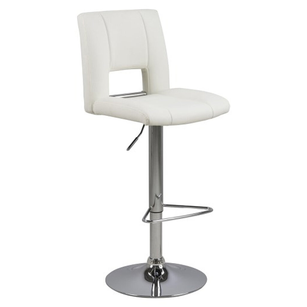 2-jų baro kėdžių komplektas Sylvia, baltas/pilkas kaina ir informacija | Virtuvės ir valgomojo kėdės | pigu.lt