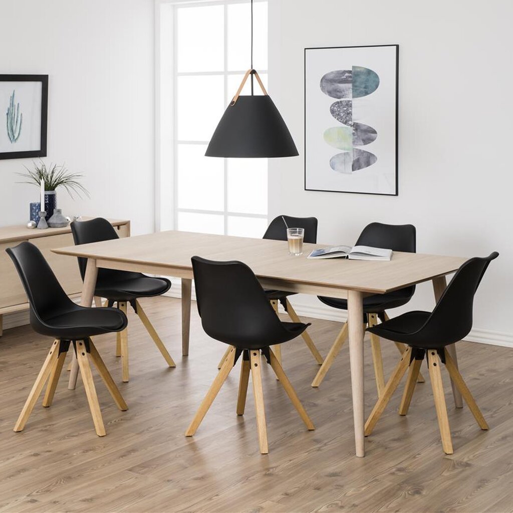 2-jų kėdžių komplektas Dima O, juodas/rudas kaina ir informacija | Virtuvės ir valgomojo kėdės | pigu.lt