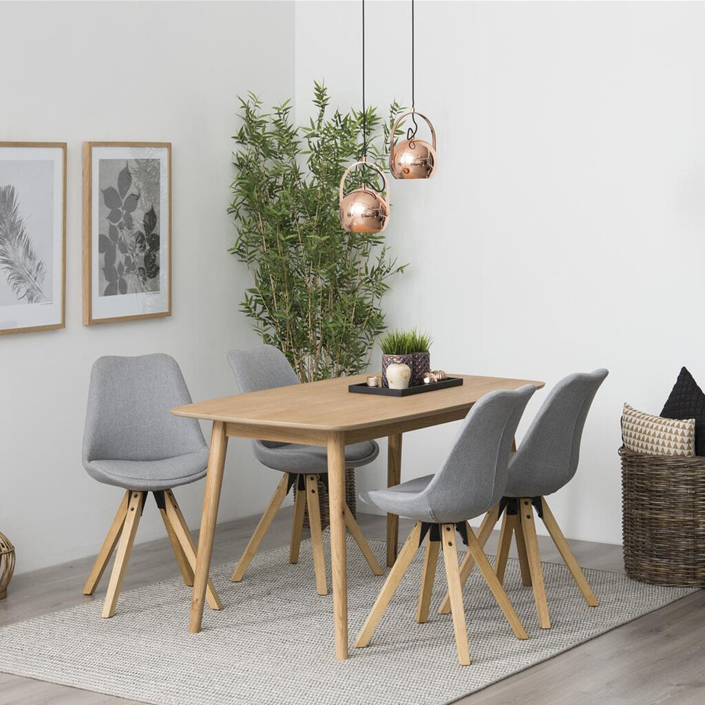 2-jų kėdžių komplektas Dima G, pilkas/rudas kaina ir informacija | Virtuvės ir valgomojo kėdės | pigu.lt