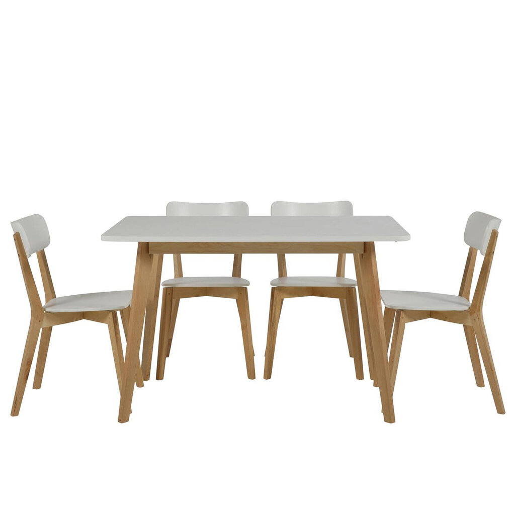Valgomojo stalas Raven, baltas/rudas kaina ir informacija | Virtuvės ir valgomojo stalai, staliukai | pigu.lt