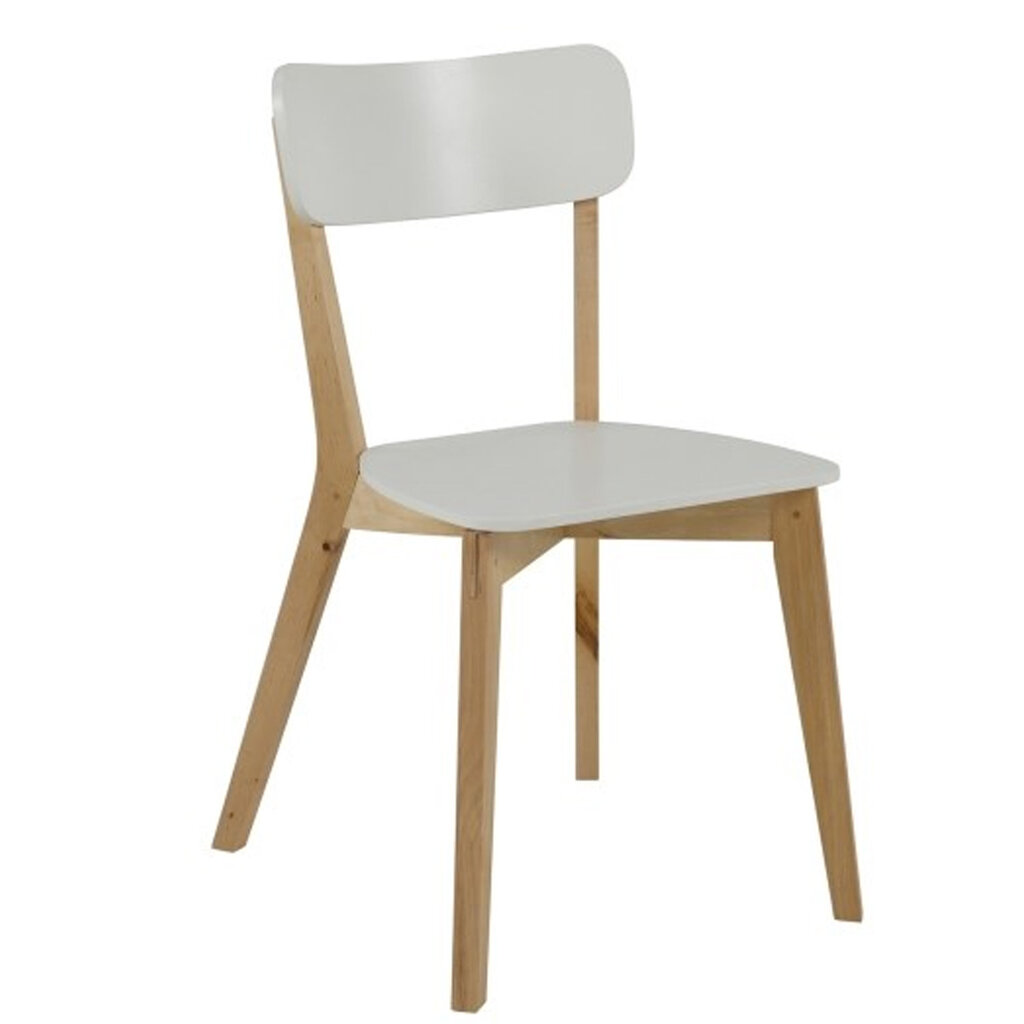 2-jų kėdžių komplektas Raven, baltas/rudas kaina ir informacija | Virtuvės ir valgomojo kėdės | pigu.lt