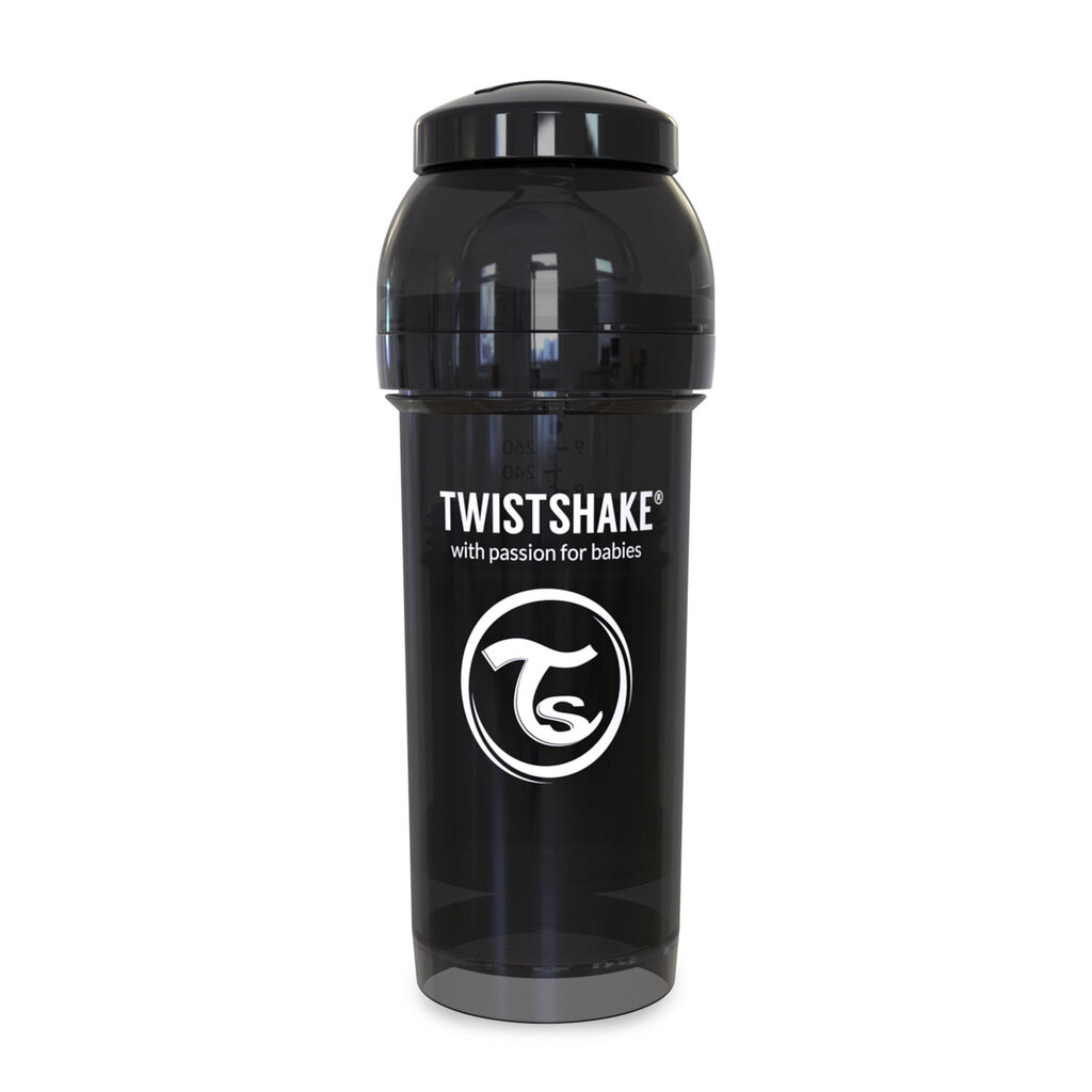 Buteliukas Twistshake Anti-Colic, 260 ml, black kaina ir informacija | Buteliukai kūdikiams ir jų priedai | pigu.lt