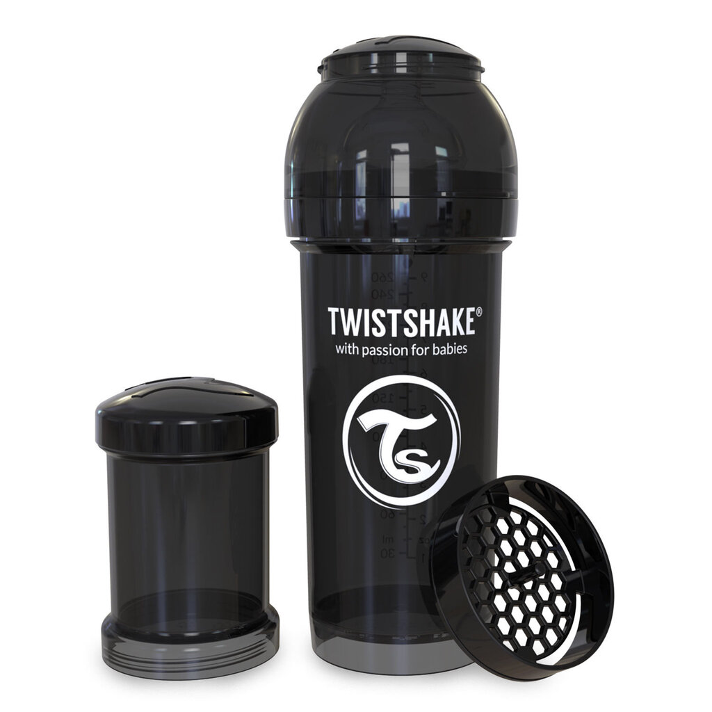 Buteliukas Twistshake Anti-Colic, 260 ml, black kaina ir informacija | Buteliukai kūdikiams ir jų priedai | pigu.lt