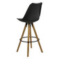 2-jų baro kėdžių komplektas Dima, juodos/ąžuolo spalvos цена и информация | Virtuvės ir valgomojo kėdės | pigu.lt
