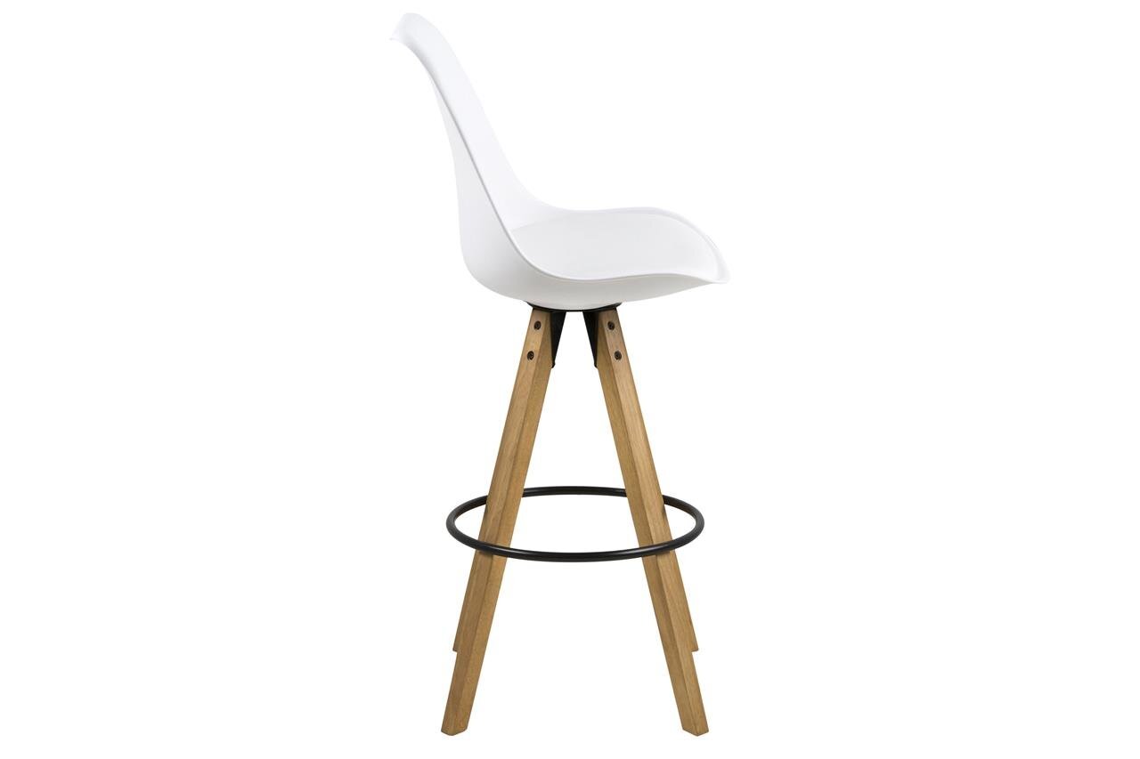 2-jų baro kėdžių komplektas Dima, baltos/ąžuolo spalvos kaina ir informacija | Virtuvės ir valgomojo kėdės | pigu.lt