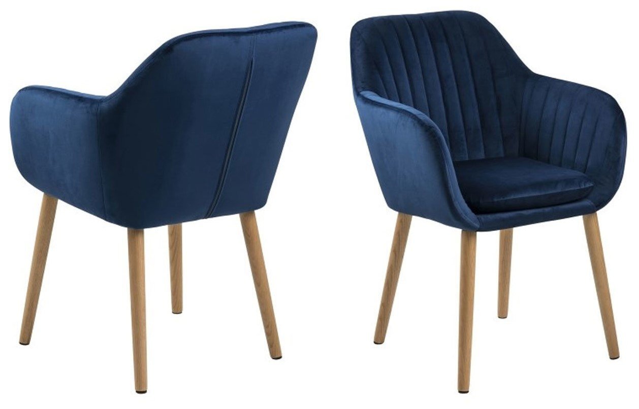 Kėdė Emilia, mėlynos/ąžuolo spalvos kaina ir informacija | Virtuvės ir valgomojo kėdės | pigu.lt
