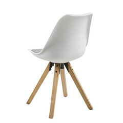 2-jų kėdžių komplektas Dima, baltas/rudas kaina ir informacija | Virtuvės ir valgomojo kėdės | pigu.lt